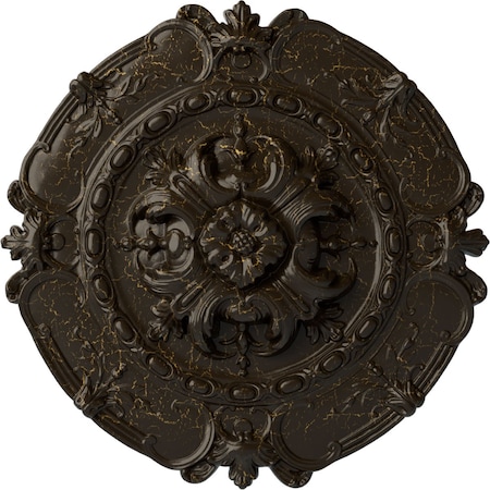 Ekena Millwork Southampton Ceiling Medallion, Hand-Painted Stone Hearth Crackle, 16 1/2"OD x 2 3/8"P CM16SOSHC